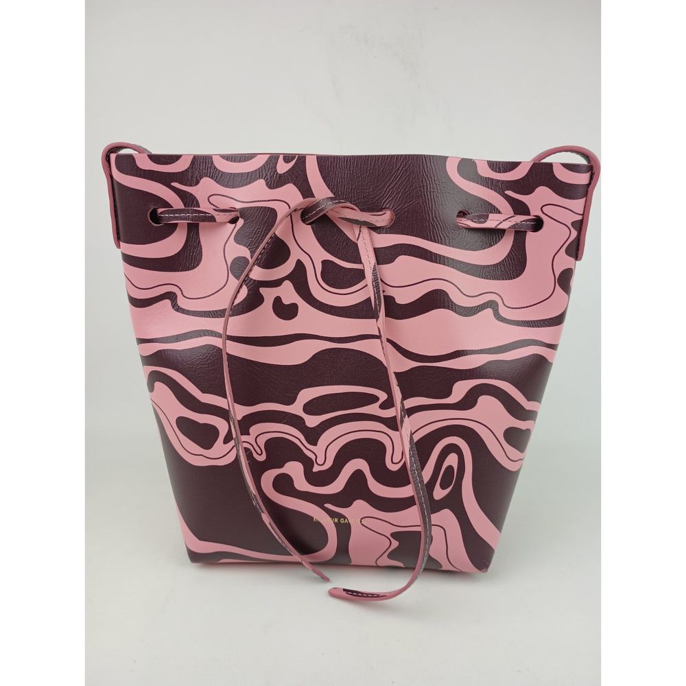 Mansur Gavriel Mini Bucket Flamingo/Plum Leather Bag